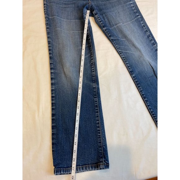 Chaps Women's Jeans Straight Leg Denim Cotton High Rise Five Pockets Blue SZ 12P - Picture 6 of 9